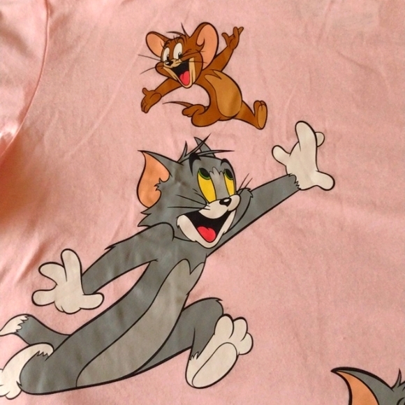 tom and jerry Tops - New 1x pink Tom & Jerry cropped tee